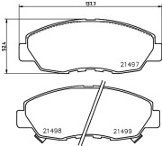 2149703 Sada brzdových destiček, kotoučová brzda TEXTAR