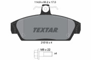 2151801 TEXTAR sada brzdových platničiek kotúčovej brzdy 2151801 TEXTAR