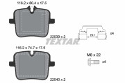 2203901 TEXTAR sada brzdových platničiek kotúčovej brzdy 2203901 TEXTAR