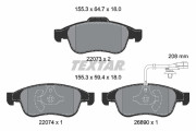 2207301 Sada brzdových destiček, kotoučová brzda TEXTAR