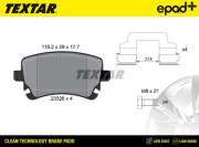 2332601CP TEXTAR sada brzdových platničiek kotúčovej brzdy 2332601CP TEXTAR
