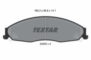 2430301 TEXTAR sada brzdových platničiek kotúčovej brzdy 2430301 TEXTAR