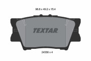 2433801 TEXTAR sada brzdových platničiek kotúčovej brzdy 2433801 TEXTAR