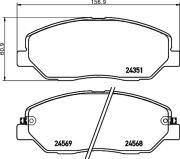 2435104 Sada brzdových destiček, kotoučová brzda TEXTAR