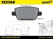 2453701CP TEXTAR sada brzdových platničiek kotúčovej brzdy 2453701CP TEXTAR