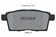2454501 TEXTAR sada brzdových platničiek kotúčovej brzdy 2454501 TEXTAR
