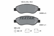 2455001 TEXTAR sada brzdových platničiek kotúčovej brzdy 2455001 TEXTAR
