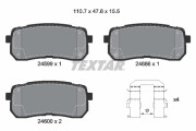 2459901 TEXTAR sada brzdových platničiek kotúčovej brzdy 2459901 TEXTAR