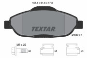 2466001 TEXTAR sada brzdových platničiek kotúčovej brzdy 2466001 TEXTAR