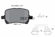 2481701 TEXTAR sada brzdových platničiek kotúčovej brzdy 2481701 TEXTAR
