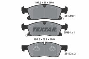 2519002 TEXTAR sada brzdových platničiek kotúčovej brzdy 2519002 TEXTAR