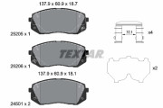 2520504 Sada brzdových destiček, kotoučová brzda epad TEXTAR