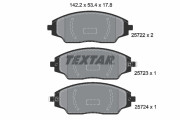 2572201 TEXTAR sada brzdových platničiek kotúčovej brzdy 2572201 TEXTAR