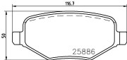 2588604 Sada brzdových destiček, kotoučová brzda TEXTAR