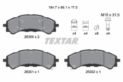 2630001 TEXTAR sada brzdových platničiek kotúčovej brzdy 2630001 TEXTAR