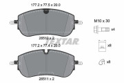 2651001 Sada brzdových destiček, kotoučová brzda epad TEXTAR