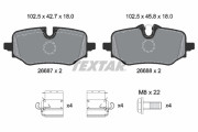 2668701 TEXTAR sada brzdových platničiek kotúčovej brzdy 2668701 TEXTAR