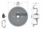 94011500 TEXTAR brzdový bubon 94011500 TEXTAR