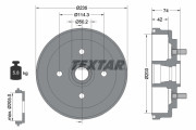 94042800 TEXTAR brzdový bubon 94042800 TEXTAR