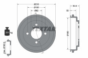 94049200 TEXTAR brzdový bubon 94049200 TEXTAR