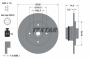 92242100 Brzdový kotouč TEXTAR