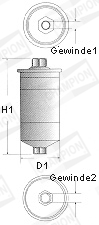 L203/606 CHAMPION palivový filter L203/606 CHAMPION