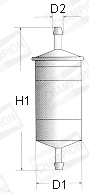 L206/606 Palivový filtr CHAMPION