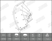 1503005460 JURID sada brzd. obloż., bubn. brzda 1503005460 JURID