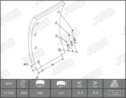 1711504040 Sada brzdového obloženi, bubnová brzda JURID