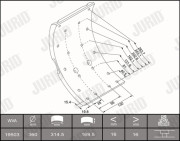 1950301510 Sada brzdoveho oblozeni, bubnova brzda Jurid White Low Dust JURID