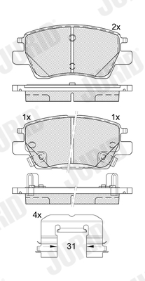 574140J JURID sada brzdových platničiek kotúčovej brzdy 574140J JURID