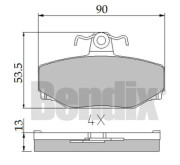 510087 BENDIX sada brzdových platničiek kotúčovej brzdy 510087 BENDIX