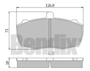 510181 Sada brzdových destiček, kotoučová brzda BENDIX