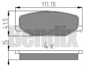 510286 Sada brzdových destiček, kotoučová brzda BENDIX