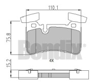 510790 Sada brzdových destiček, kotoučová brzda BENDIX