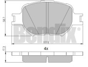 510845 Sada brzdových destiček, kotoučová brzda BENDIX