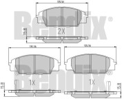 510991 BENDIX sada brzdových platničiek kotúčovej brzdy 510991 BENDIX