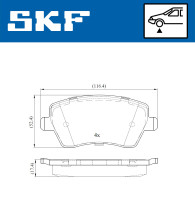 VKBP 80003 Sada brzdových destiček, kotoučová brzda SKF