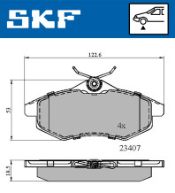 VKBP 80041 SKF sada brzdových platničiek kotúčovej brzdy VKBP 80041 SKF