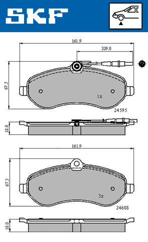 VKBP 80048 E Sada brzdových destiček, kotoučová brzda SKF