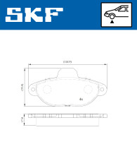 VKBP 80162 E Sada brzdových destiček, kotoučová brzda SKF