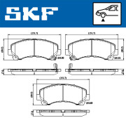 VKBP 80233 A SKF sada brzdových platničiek kotúčovej brzdy VKBP 80233 A SKF