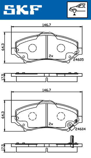 VKBP 80334 A Sada brzdových destiček, kotoučová brzda SKF