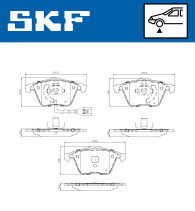 VKBP 80763 E Sada brzdových destiček, kotoučová brzda SKF