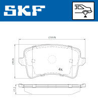 VKBP 90150 SKF sada brzdových platničiek kotúčovej brzdy VKBP 90150 SKF