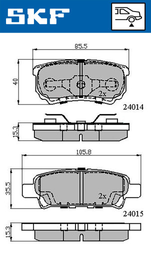 VKBP 90416 A Sada brzdových destiček, kotoučová brzda SKF