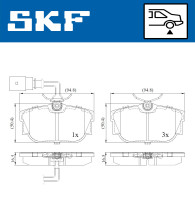 VKBP 90493 E Sada brzdových destiček, kotoučová brzda SKF