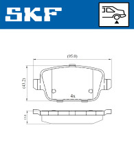 VKBP 90498 Sada brzdových destiček, kotoučová brzda SKF