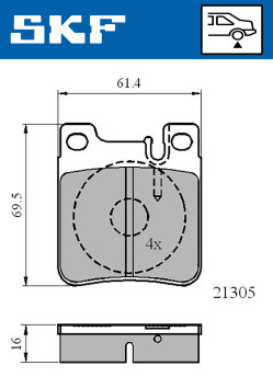 VKBP 90502 Sada brzdových destiček, kotoučová brzda SKF