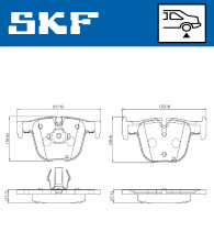 VKBP 90508 Sada brzdových destiček, kotoučová brzda SKF